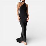 Auremae | Robe Maxi Asymétrique Drapée Femme