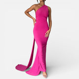 Auremae | Robe Maxi Asymétrique Drapée Femme