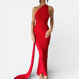 Auremae | Robe Maxi Asymétrique Drapée Femme