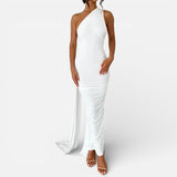 Auremae | Robe Maxi Asymétrique Drapée Femme